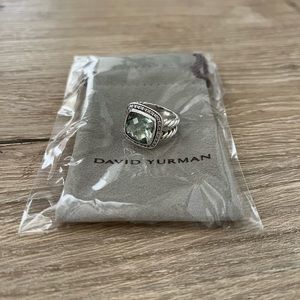 David Yurman Prasiolite 11mm Albion Ring with Diamonds